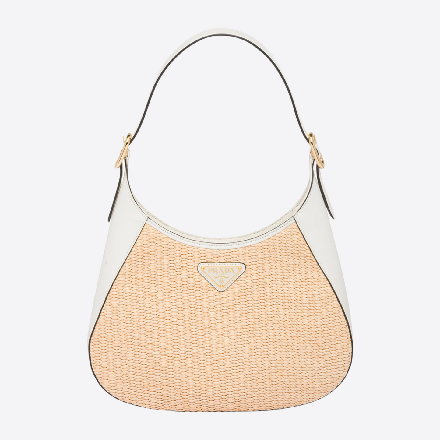 Prada Woven Cleo Shoulder Bag in Neutral